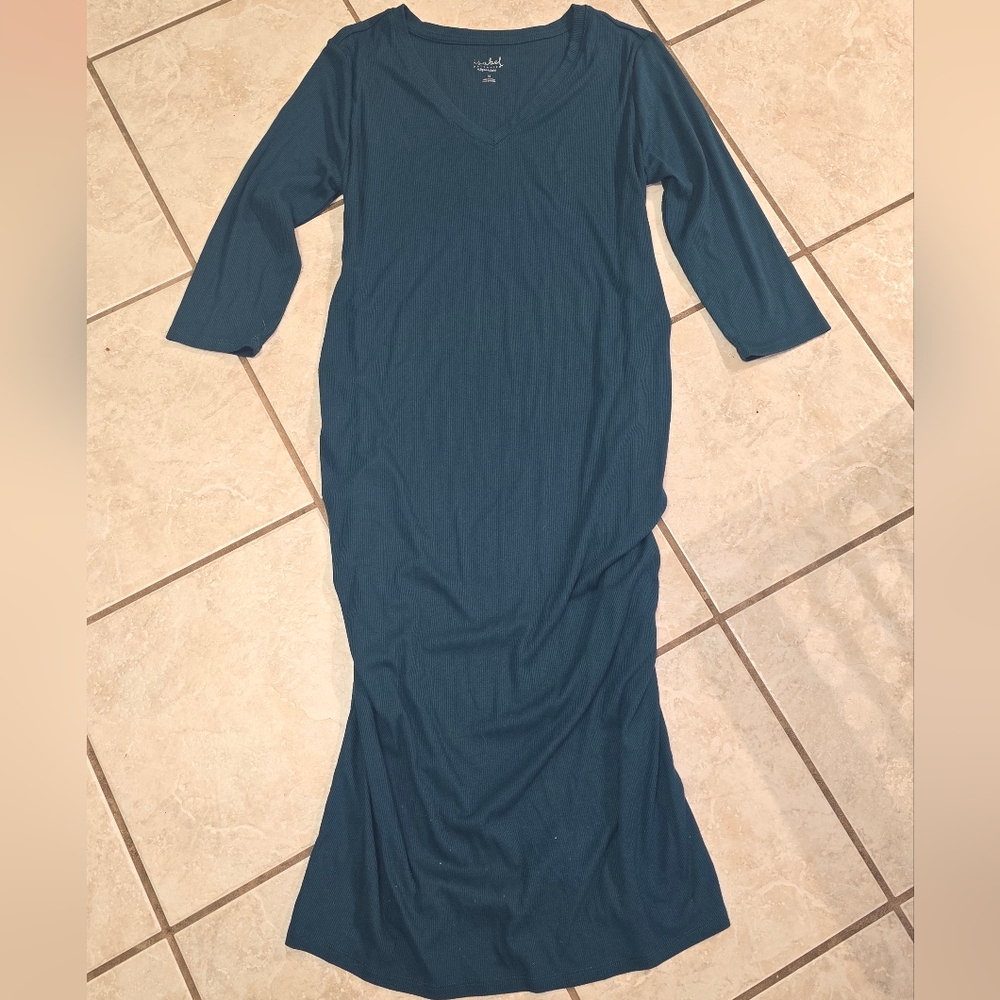 Elegant Teal Maternity Dress